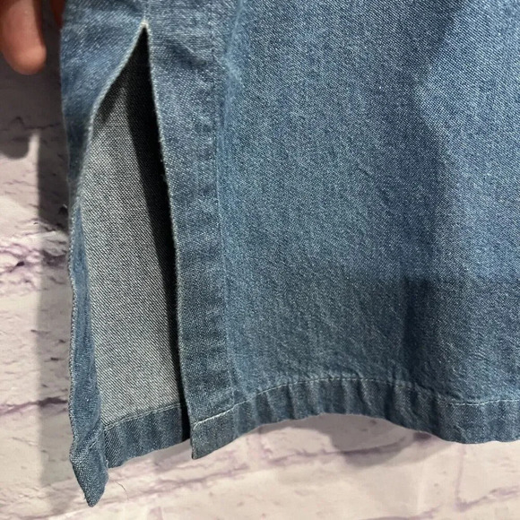 Saint Germain Paris Vintage Denim Chore Jacket Embellished Chambray Shacket - Picture 7 of 14